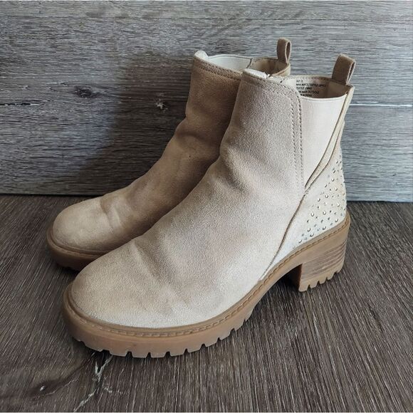 Girls Chelsea Casual Ankle Heeled Boots with Rhinestones and Flat Studs Size 2 - Picture 4 of 11